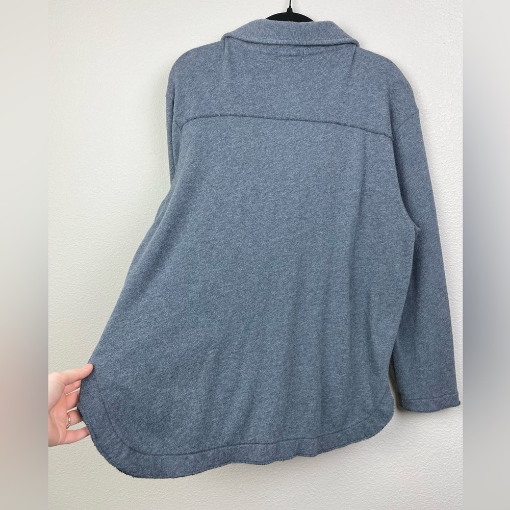 Goldie Lewinter Women's Medium Grey Button Up Oversized Shacket Jacket Shirt - Picture 15 of 16